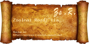 Zsolnai Rozália névjegykártya